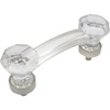 image:imageCosmas 6397SNC Satin Nickel with Clear Glass Cabinet Handle Pull  3 Inch 76mm Hole Centers
