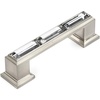 image:imageCosmas 6598SNC Satin Nickel with Clear Glass Cabinet Handle Pull  3 Inch 76mm Hole Centers