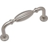 image:imageCosmas 7119SN Satin Nickel Country Style Cabinet Hardware Ribbed Handle Pull  3 Inch 76mm Hole Centers
