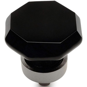 image:imageCosmas 10 Pack 5268SNX Satin Nickel Cabinet Hardware Knob with Black Glass  1516 Diameter10 Pack