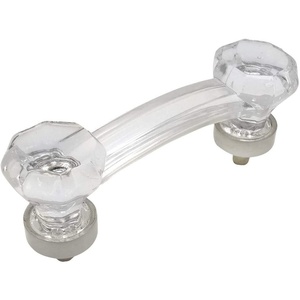 image:imageCosmas 10 Pack 6397SNC Satin Nickel with Clear Glass Cabinet Handle Pull  3 Inch 76mm Hole Centers
