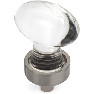 image:imageCosmas 10 Pack 6594SNC Satin Nickel Cabinet Hardware Oval Knob with Clear Glass