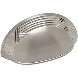 image:imageCosmas 10 Pack 9461SN Satin Nickel Cabinet Hardware Bin Cup Drawer Handle Pull  3 Inch 76mm Hole Centers