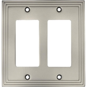 image:imageCosmas 25090SN Satin Nickel Double GFIDecora Rocker Wall Switch Plate Switchplate Cover