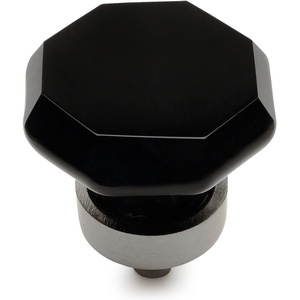 image:imageCosmas 5268SNX Satin Nickel Cabinet Hardware Knob with Black Glass  1516 Diameter