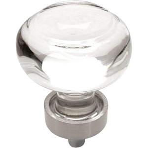 image:imageCosmas 6355SNC Satin Nickel Cabinet Hardware Round Knob with Clear Crystal Glass  138 Diameter