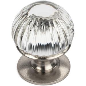 image:imageCosmas 6812SNC Satin Nickel Cabinet Hardware Round Knob with Clear Glass  78 Diameter