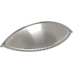 image:imageCosmas 9237SN Satin Nickel Cabinet Hardware Rope Edge Bin Cup Drawer Handle Pull  334 Inch 96mm Hole Centers