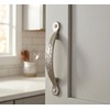 image:imageCosmas 10 Pack 465SN Satin Nickel Leaf Design Cabinet Hardware Handle Pull  3 Inch 76mm Hole Centers 534 Overall Length10