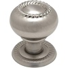 image:imageCosmas 25 Pack 4040SN Satin Nickel RopeScroll Cabinet Hardware Knob with Matching Backplate  114 Inch Diameter