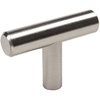 image:imageCosmas 5 Pack 305SN Satin Nickel Cabinet Hardware Euro Style T Bar Knob  2 Overall Length