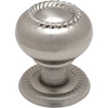 image:imageCosmas 5 Pack 4040SN Satin Nickel RopeScroll Cabinet Hardware Knob with Matching Backplate  114 Inch Diameter