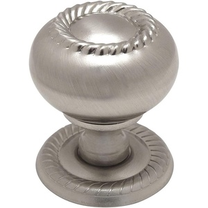 image:image10 Pack  Cosmas 4040SN Satin Nickel RopeScroll Cabinet Hardware Knob with Matching Backplate  114 Inch Diameter