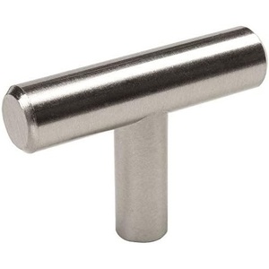 image:imageCosmas 10 Pack 305SN Satin Nickel Cabinet Hardware Euro Style T Bar Knob  2 Overall Length