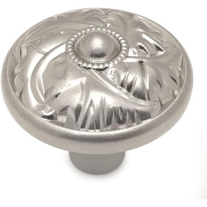 image:imageCosmas 5 Pack 10559SN Satin Nickel Round Floral Cabinet Knob Hardware  114 Inch Diameter