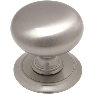 image:imageCosmas 6542SN Satin Nickel Round Cabinet Hardware Knob with Backplate  114 Diameter