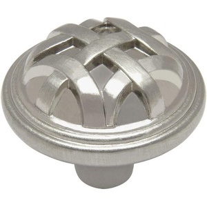 image:imageCosmas 7064SN Satin Nickel Braided Cabinet Hardware Round Knob  114 Diameter