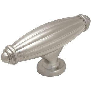 image:imageCosmas 7121SN Satin Nickel Country Style Cabinet Hardware Ribbed Knob  2916 Inch Long x 1116 Wide