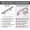 image:imageCosmas 10 Pack 305030SN Satin Nickel Cabinet Hardware Euro Style Bar Handle Pull  Solid Steel 3 Inch Center Kitchen Bathroom Drawer Pulls25 Pack