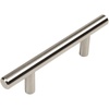 image:imageCosmas 10 Pack 305030SN Satin Nickel Cabinet Hardware Euro Style Bar Handle Pull  Solid Steel 3 Inch Center Kitchen Bathroom Drawer Pulls25 Pack