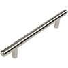 image:imageCosmas 10 Pack 305128SN Satin Nickel Cabinet Hardware Euro Style Bar Handle Pull  5 128mm Hole Centers 738 Overall Length