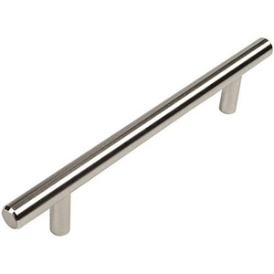 image:imageCosmas 10 Pack 305128SN Satin Nickel Cabinet Hardware Euro Style Bar Handle Pull  5 128mm Hole Centers 738 Overall Length