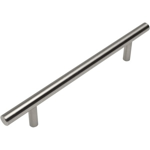 image:imageCosmas 404160SN Satin Nickel Solid Steel Construction 38 Inch Slim Line Euro Style Cabinet Hardware Bar Pull  6516 Inch 160mm Hole Centers