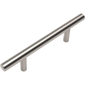 image:imageCosmas 40425SN Satin Nickel Solid Steel Construction 38 Inch Slim Line Euro Style Cabinet Hardware Bar Pull  212 Inch 64mm Hole Centers