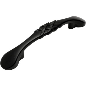 image:imageCosmas 7063FB Flat Black Braided Cabinet Hardware Handle Pull  3 Inch 76mm Hole Centers