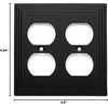 image:imageCosmas 25012FB Flat Black Double Duplex Electrical Outlet Wall Plate