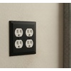 image:imageCosmas 25012FB Flat Black Double Duplex Electrical Outlet Wall Plate