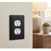 image:imageCosmas 25026FB Flat Black Single Duplex Electrical Outlet Wall PlateCover