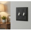 image:imageCosmas 25033FB Flat Black Double Toggle Switch Plate Switchplate Wall Cover