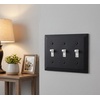 image:imageCosmas 25037FB Flat Black Triple Toggle Switchplate Wall Switch Plate Cover