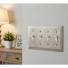 image:imageCosmas 25045SN Satin Nickel Quadruple Toggle Switchplate Wall Switch Plate Cover