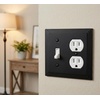 image:imageCosmas 25068FB Flat Black Single ToggleDuplex Combo Electrical Outlet Wall PlateCover