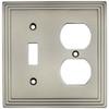 image:imageCosmas 25068SN Satin Nickel Single ToggleDuplex Combo Electrical Outlet Wall PlateCover