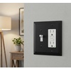 image:imageCosmas 25077FB Flat Black Single ToggleGFI Decora Rocker Combo Wall Switch Plate Switchplate Cover