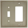 image:imageCosmas 44072SN Satin Nickel Single ToggleGFI Decora Rocker Combo Wall Switch Plate Switchplate CoverSatin Nickel