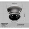 image:imageCosmas 4702ORB Oil Rubbed Bronze Round Cabinet Knobs  114 Inch Diameter Wide Base for Kitchen Bathroom Drawer Dresser