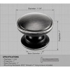 image:imageCosmas 5 Pack 4702ORB Oil Rubbed Bronze Round Cabinet Knobs  114 Inch Diameter Wide Base for Kitchen Bathroom Drawer Dresser