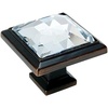 image:imageCosmas 10 Pack 5883ORBC Oil Rubbed Bronze Cabinet Hardware Square Knob with Clear Glass  114 Square5 Pack