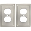 image:imageCosmas 25026SN Satin Nickel Single Duplex Electrical Outlet Wall PlateCoverSingle Duplex Outlet Pack of 2