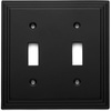image:imageCosmas 25033FB Flat Black Double Toggle Switch Plate Switchplate Wall Cover