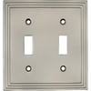 image:imageCosmas 25033SN Satin Nickel Double Toggle Switch Plate Switchplate Wall Cover
