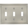 image:imageCosmas 25037SN Satin Nickel Triple Toggle Switchplate Wall Switch Plate CoverTriple Toggle Switch