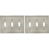 image:imageCosmas 25037SN Satin Nickel Triple Toggle Switchplate Wall Switch Plate CoverTriple Toggle Switch Pack of 2