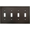 image:imageCosmas 25045ORB Oil Rubbed Bronze Quadruple Toggle Switchplate Wall Switch Plate Cover