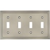image:imageCosmas 25045SN Satin Nickel Quadruple Toggle Switchplate Wall Switch Plate Cover