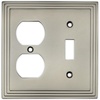 image:imageCosmas 25068SN Satin Nickel Single ToggleDuplex Combo Electrical Outlet Wall PlateCover